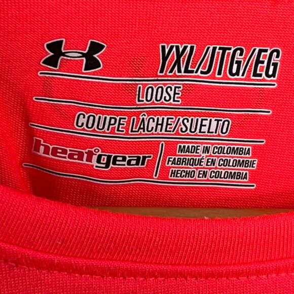 Under Armour Girls XL Orange Red Long Sleeve HeatGear Tee - Picture 8 of 10